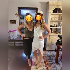 WHITE Lovers + Friends Skylight Lace Midi Dress S